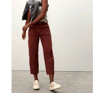 Everlane Utility Barrel Pants Tapered Leg Rosewood Brown Size 8